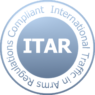 ITAR compliance badge icon with transparent background