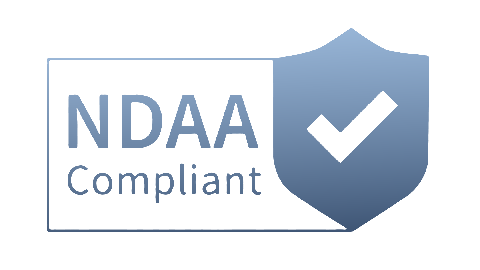 NDAA compliant badge icon with transparent background